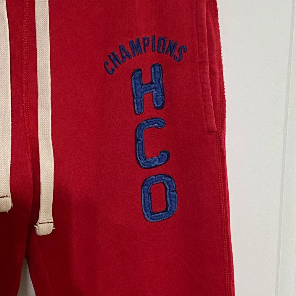 Hollister Kids Red Joggers with Blue HCO Logo - Picture 2 of 4